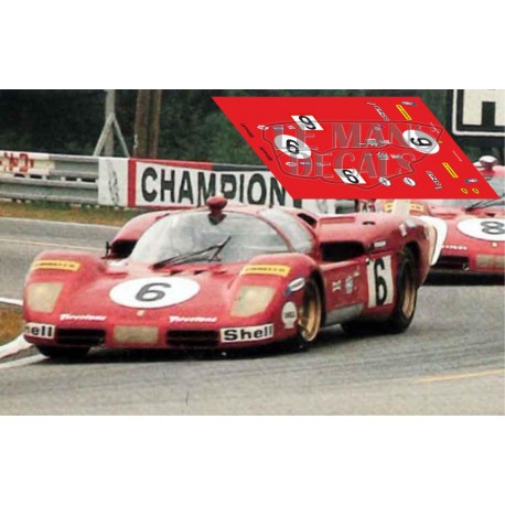 Decals Ferrari 512S Le Mans 1970 1:32 1:43 1:24 1:18 512 S slot decals