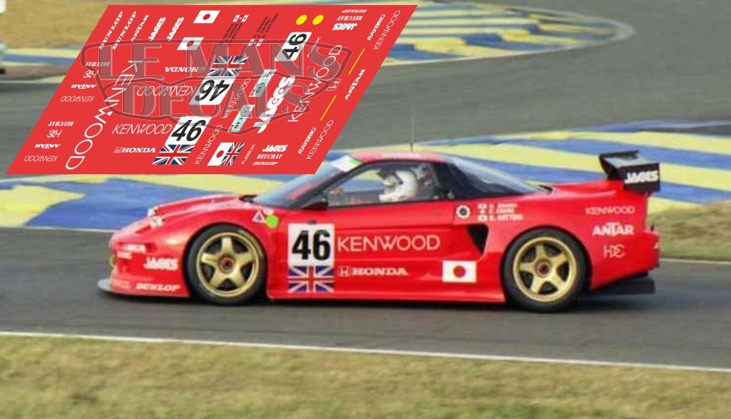 Decals Honda NSX GT1 Le Mans 1995 46 47  1:32 1:24 1:43 1:18 64 87 slot calcas 