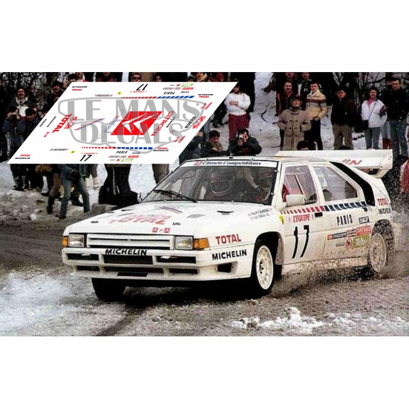 Decals Citroen BX 4 tc swedish rally 1986 slot decals sweden Andruet wambergue 