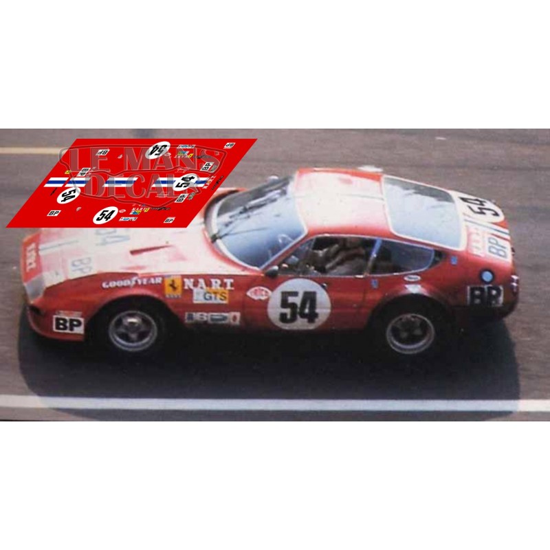 Decals Ferrari 365 GTB/4  Daytona Le Mans 1973 1:32 1:43 1:24 1:18 calcas slot