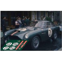 Décals Aston Martin DB4 GT Le Mans 1959 21 1:32 1:43 1:24 1:18 fente... 