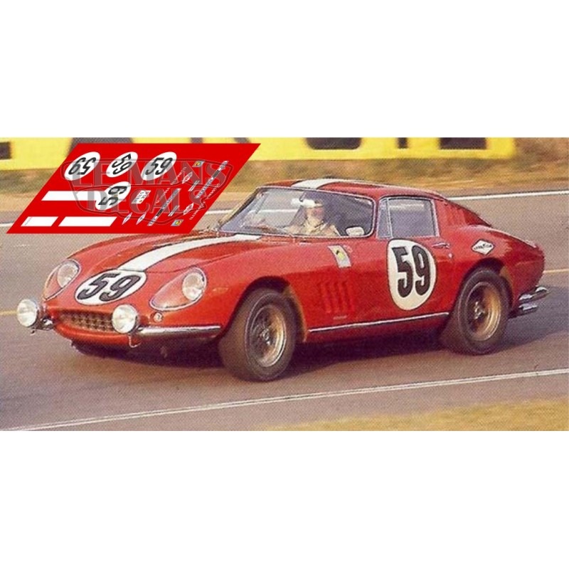 1968 LE MANS #17 FERRARI 275 GTB REY/HALDI 1:43 DECALS 