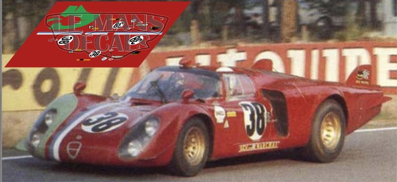 Decals Alfa Romeo T33/2 Le Mans 1969 1:32 1:24 1:43 1:18 64 87 slot 33/2 calcas 