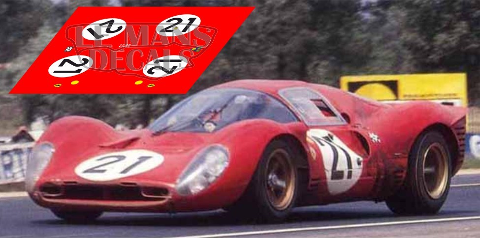 Calcas Ferrari 330 P3.4 Le Mans Test 1967 1:32 1:24 1:43 1:18 slot decals 