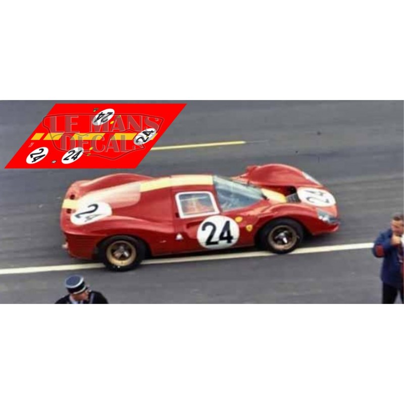 Decals Ferrari 330 P3.4 Le Mans Test 1967 22 1:32 1:24 1:43 1:18 slot calcas 