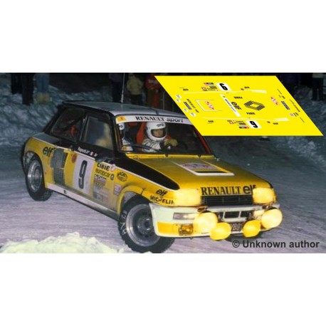Décal Renault 5 Turbo Rallye Montecarlo 1981 1:43 32 24 18 Décalques de... 