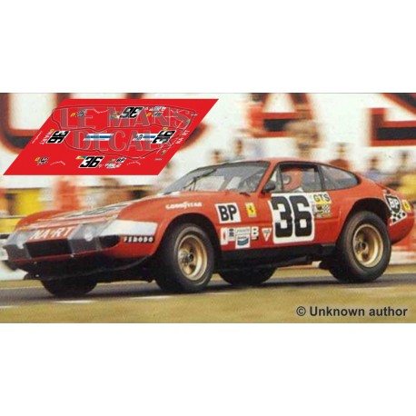 Decals Ferrari 365 GTB/4  Daytona Le Mans 1973 6 36 1:32 1:43 1:24 1:18 calcas 