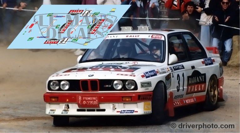 Decals 1/32 ref 678 bmw m3 e30 ducastel rallye monte carlo 1995 rally wrc 