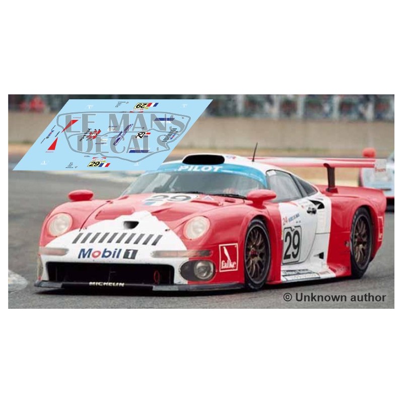 Decals Porsche 911 GT1 Le Mans 1997 29 1:32 1:43 1:24 1:18 slot calcas 