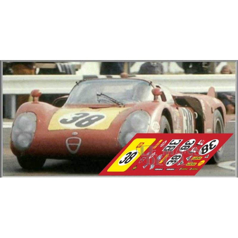 Decals Alfa Romeo 33/2 Le Mans 1968 1:32 1:24 1:43 1:18 slot calcas 