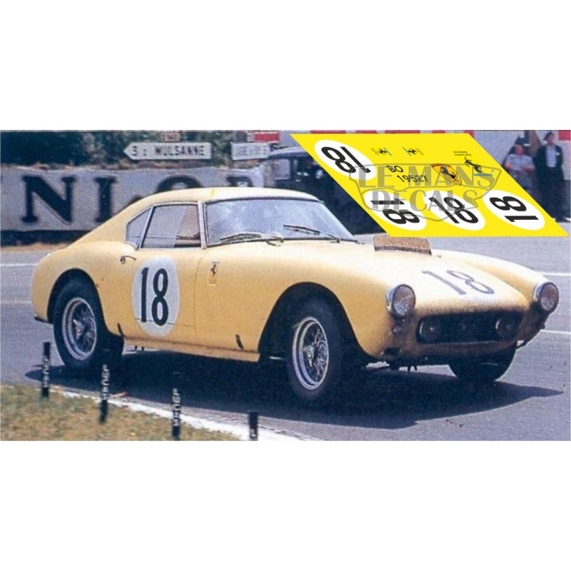 Calcas Ferrari 250 GT LWB Le Mans 1959 11 18 20 1:32 1:24 1:43 1:18 slot decals 
