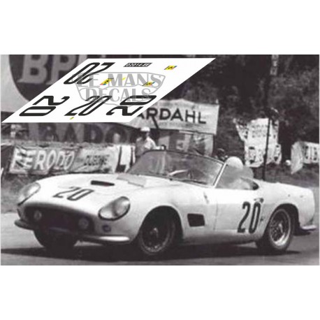 Decals Ferrari 250 GT SWB Le Mans 1962 59 1:32 1:43 1:24 1:18 slot calcas 