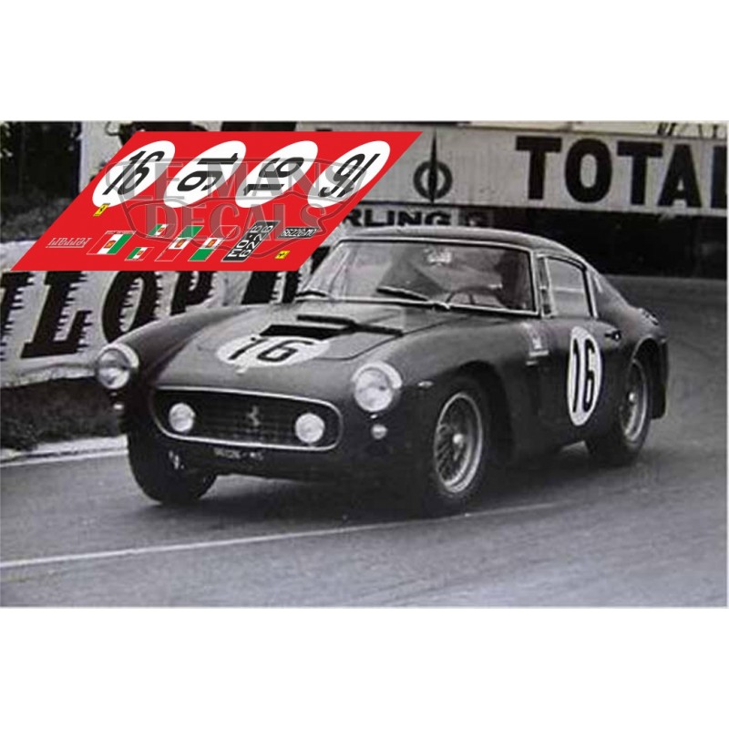 Berger 1962 LE MANS #59 FERRARI 250 GT SWB BERGER/DARVILLE 1:43 DECALS 